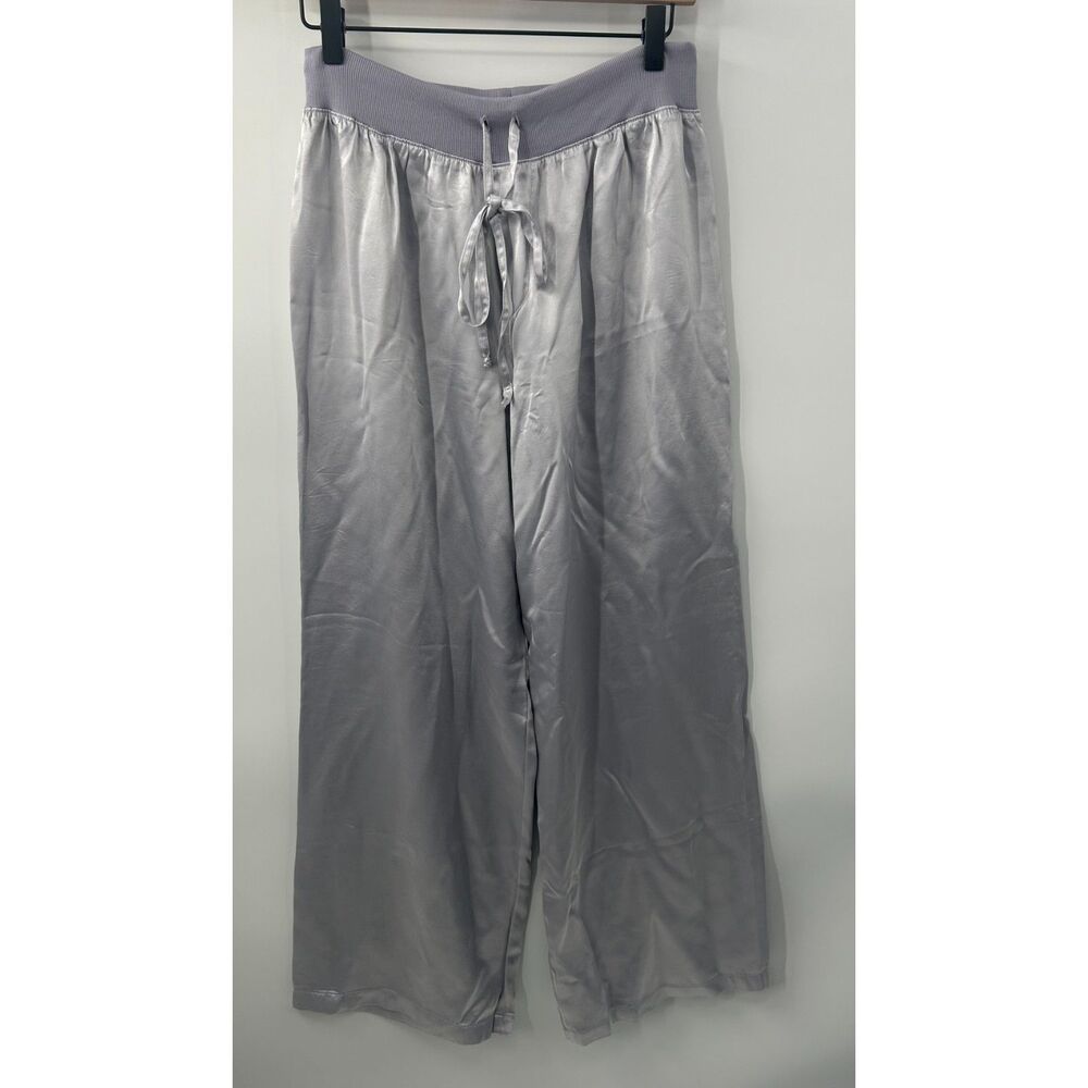 NWT PJ Harlow Pajama Pants Medium Lavender Jolie Satin Lounge Drawstring